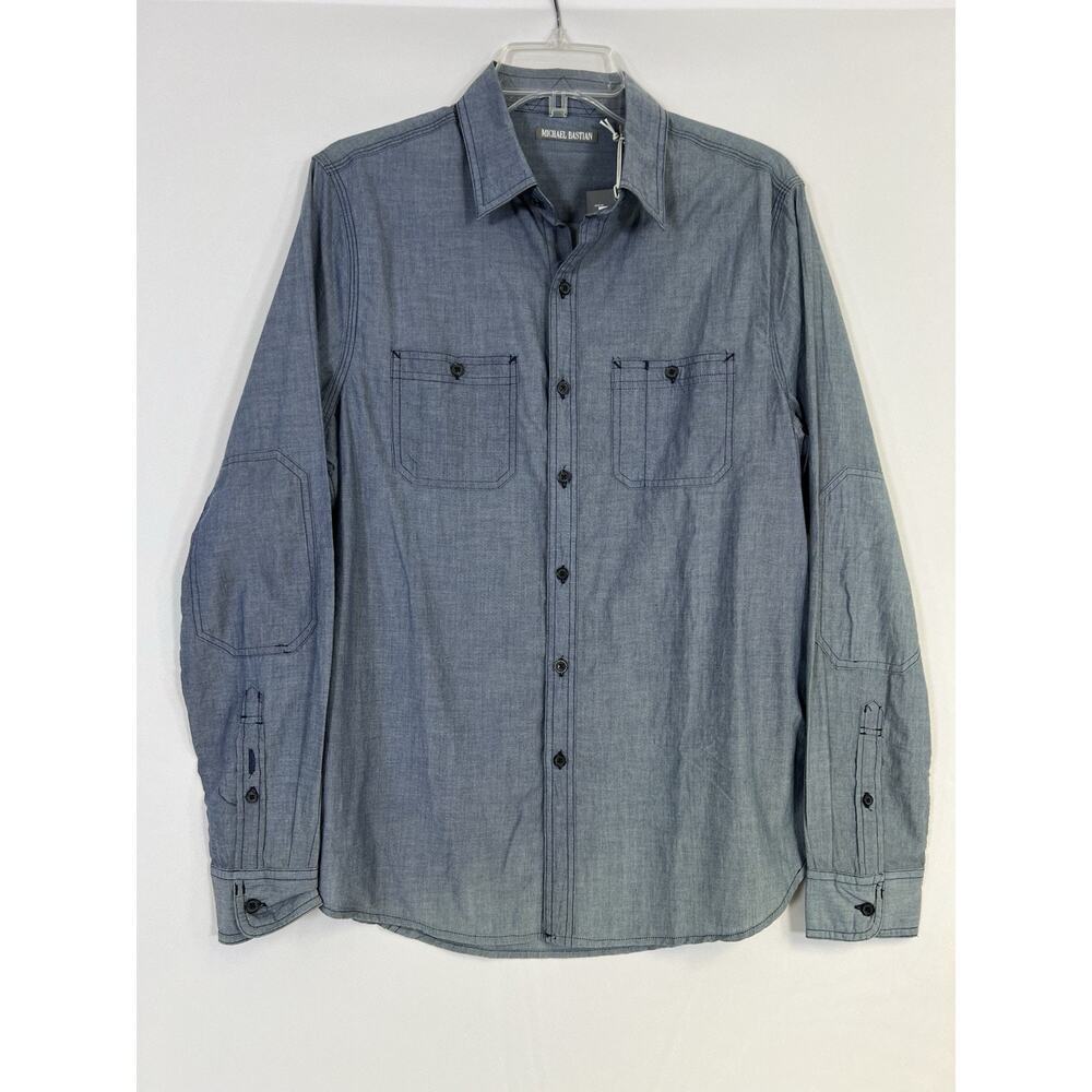 Michael Bastian Denim Chambray Shirt Men's M Cotton Rugged Work‎ Western Prep